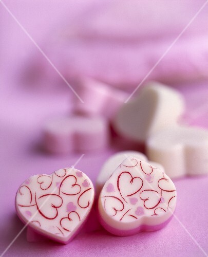 Pink and white candy hearts