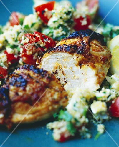 Roast pork with vegetable couscous