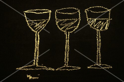 Three glasses on a slate, Trentino, Italy