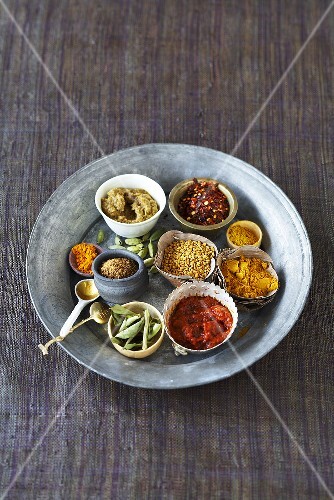 Verschiedene Gewürze und Pasten