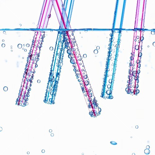 Straws in water