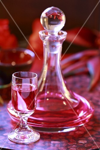 Home-made cherry liqueur