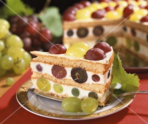 Grape cream cake