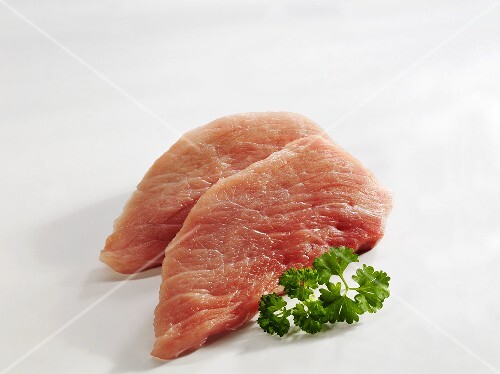 Two pork escalopes