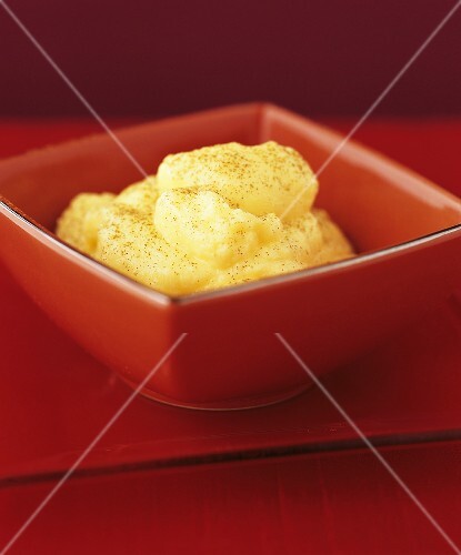 Celeriac puree with nutmeg in a dish
