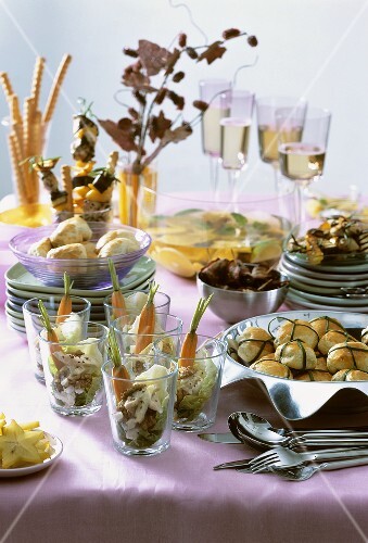 Party food on New Year's Eve buffet