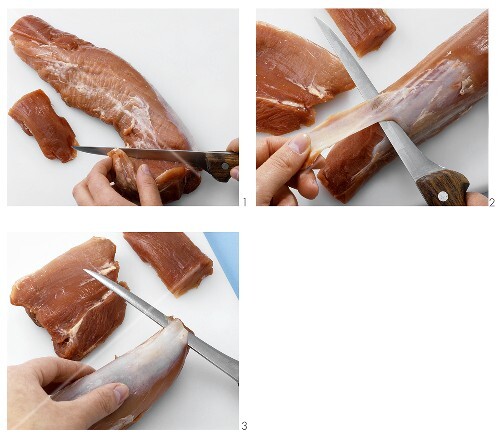 Preparing pork fillet