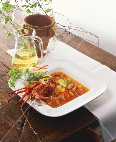 Lobster soup with white wine