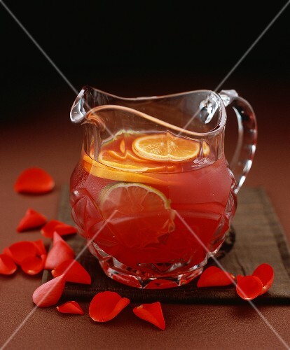 Jug of rose punch for Christmas