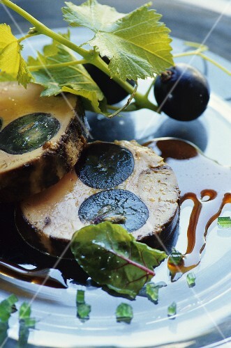 Foie gras (goose liver pâté) with black grapes