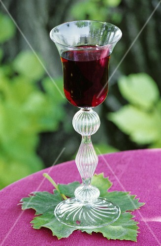 A glass of red wine