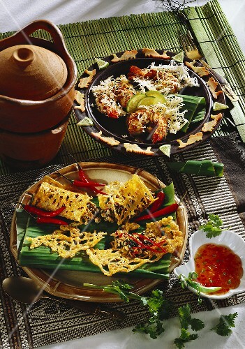 Pork and prawns in batter