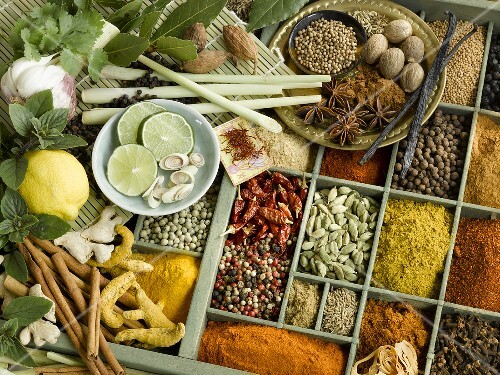 Spices in type case
