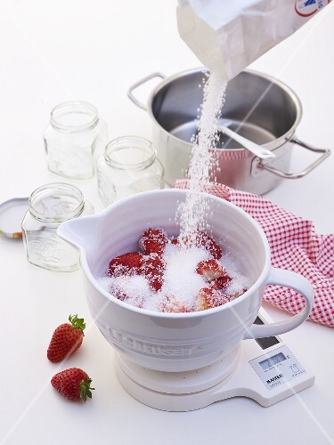 Making strawberry jam