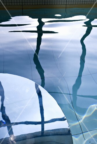 Surface of water in indoor swimming pool