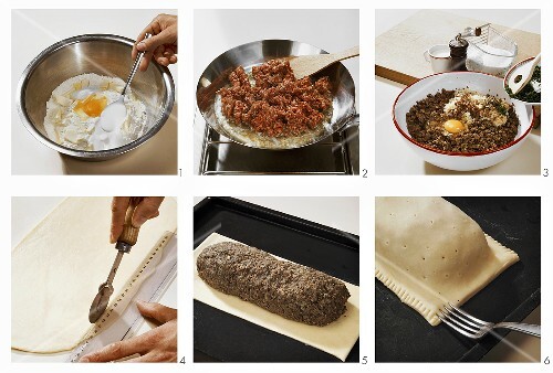 Making minced meat pie