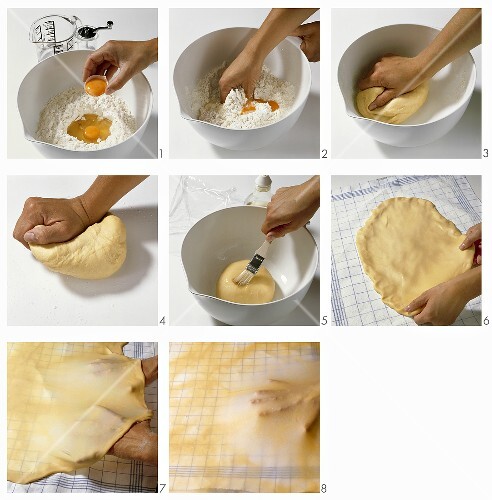 Making strudel pastry