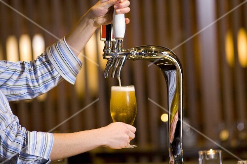 Bier wird frisch gezapft