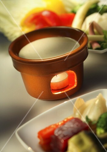 Bagna cauda (Hot anchovy sauce for vegetables, Italy)