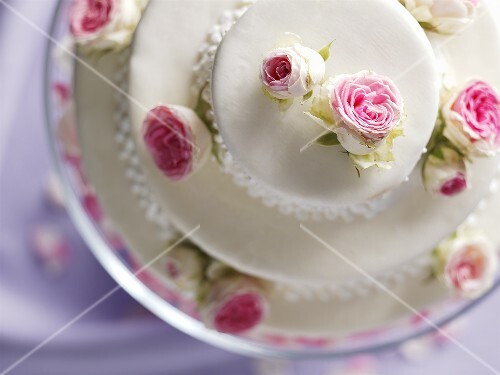 White wedding cake (from above)