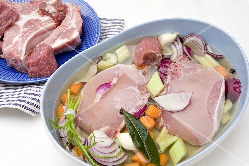 Marinating pork chops