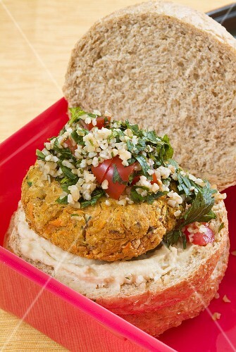 Chicken and vegetable burger