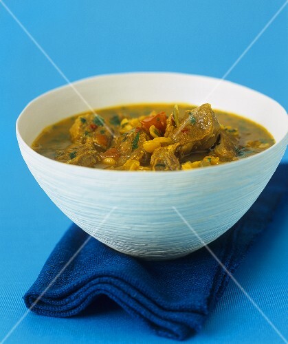 Lamb soup with celery and saffron