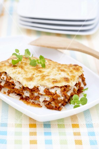 A portion of lasagne