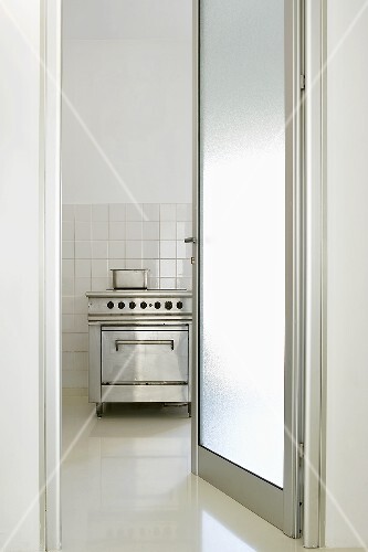 View of a nostalgic cooker in a kitchen