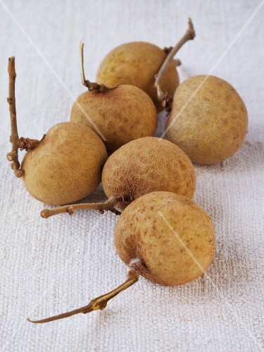 Longans on white background