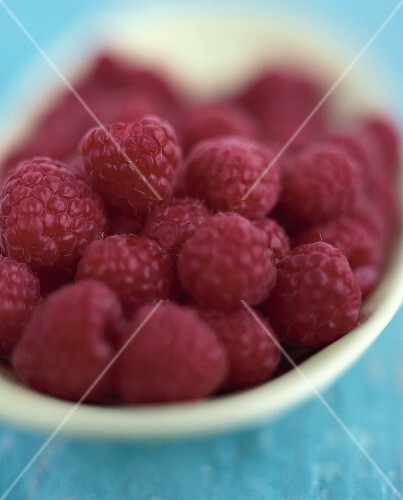 Bowl of fresh raspberries