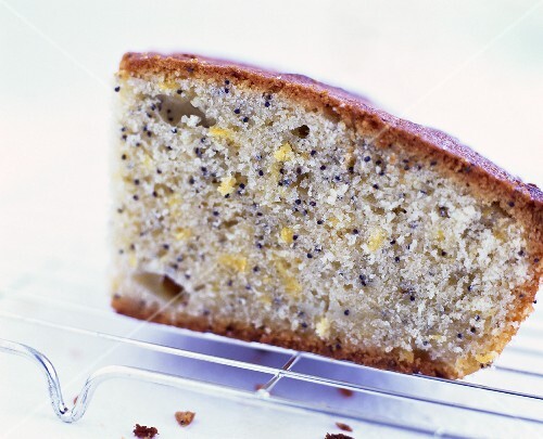 A piece of lemon poppy seed cake