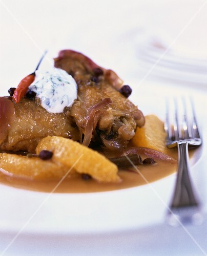 Braised chicken with oranges