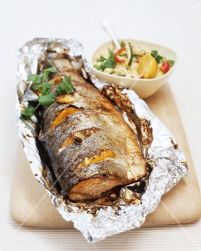 Baked salmon with balsamic vinegar