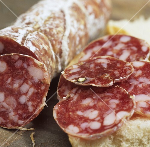 Bread with Italian Felino salami