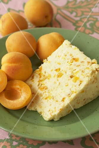 Piece of white Stilton with apricots (England)