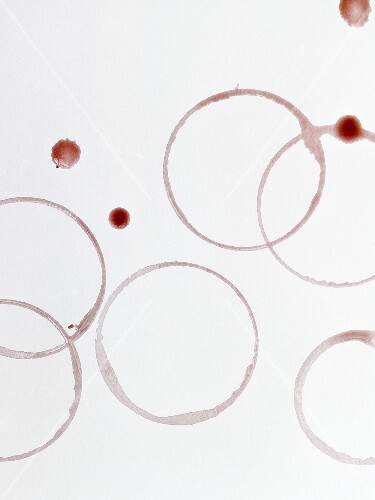 Drops of red wine and red wine stains