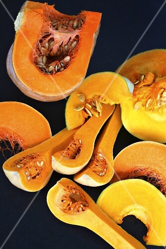 Various different squashes, cut into pieces