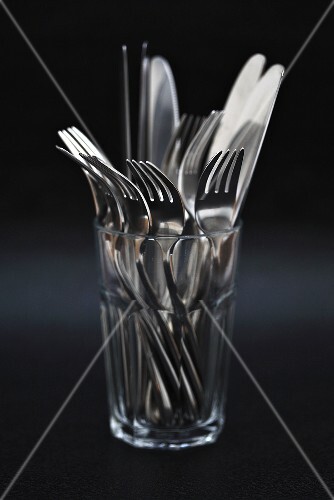 Cutlery in glass