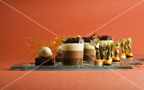 Elegant desserts made with chocolate mousse