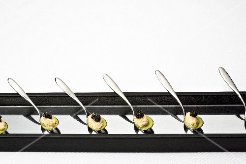 Shrimp cream with caviar