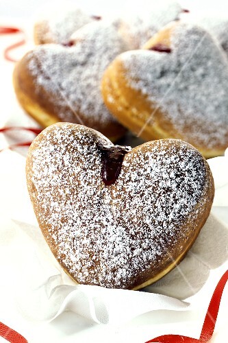Heart Shaped Jelly Donuts