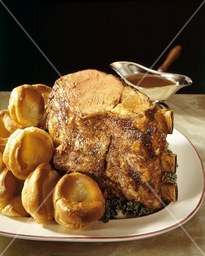 Rib Roast with Biscuits and Gravy