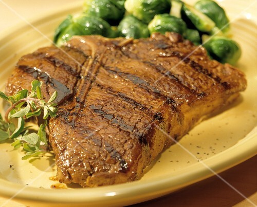 Grilled Porterhouse Steak with Brussels Sprouts