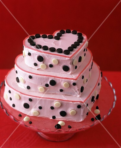 Three Tier Valentine Heart Cake