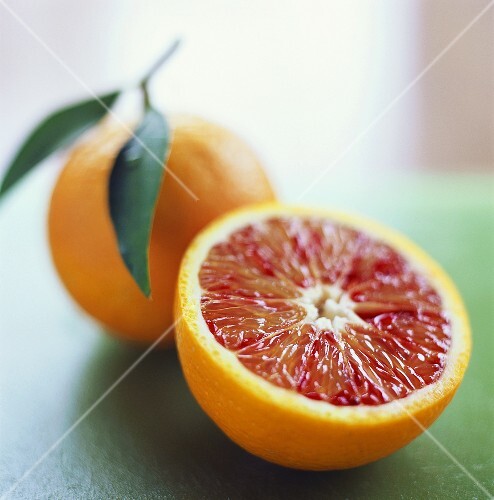 Whole and half blood orange
