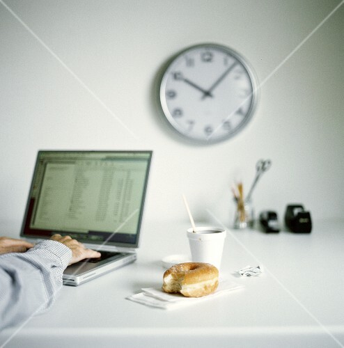 Coffee and Donut at the Office