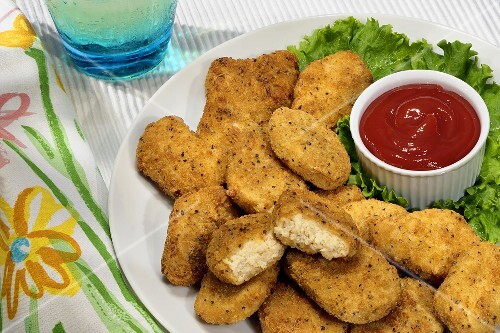 Chicken Nuggets with Ketchup for Dipping