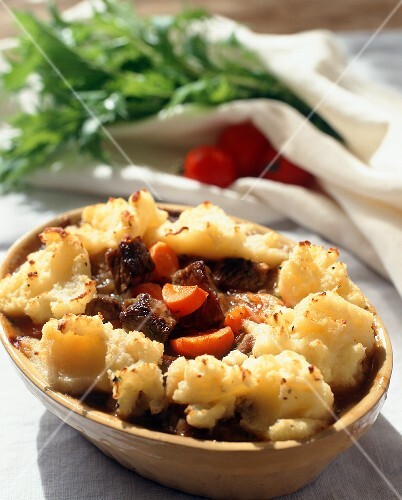 Beef Stew with Mashed Potato Topping