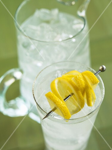 Lemonade in glass and jug
